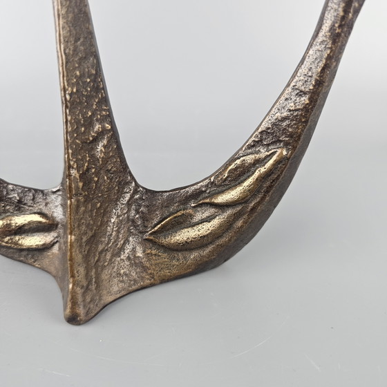 Candeliere vintage in bronzo per 3 candele – Design brutalista di Horst Dalbeck, Germania anni '50 - (photo 6 of 7)