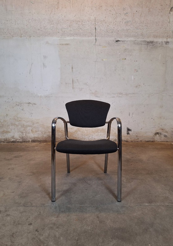 Image 1 of Brayton International Collection Steelcase Black and aluminum designer chair