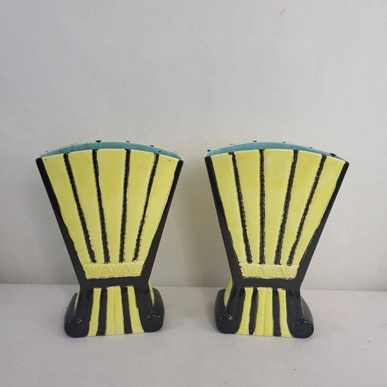 Paar keramische vazen, begin 20e eeuw – Porcelain, Ceramic (photo 7 of 7)