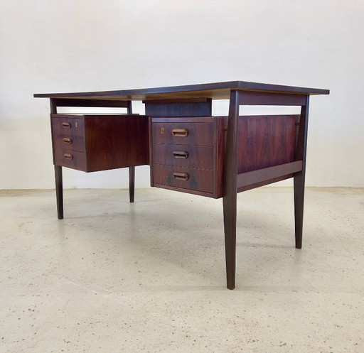 Rosewood Desk By Gunnar Nielsen For Tibergaard, 1960s.