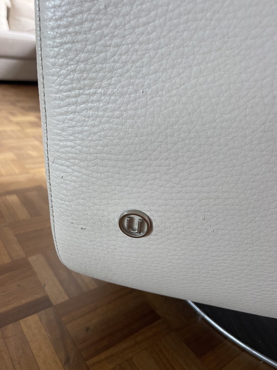 Image 1 of Natuzzi Suad – drehbarer Ledersessel auf Edelstahlgestell