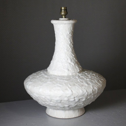 Large 42cm vintage brutalist ceramic lamp base from West Germany, 1960s