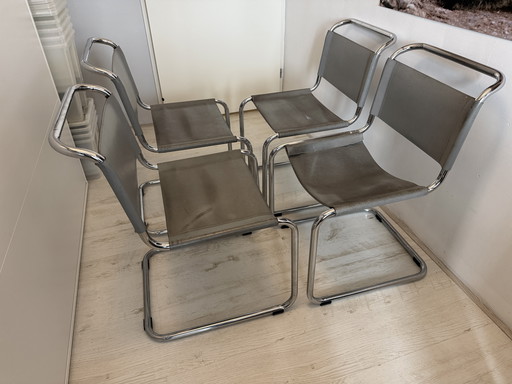 Chaises Thonet Mart Stam S33 à structure tubulaire 4x Gris