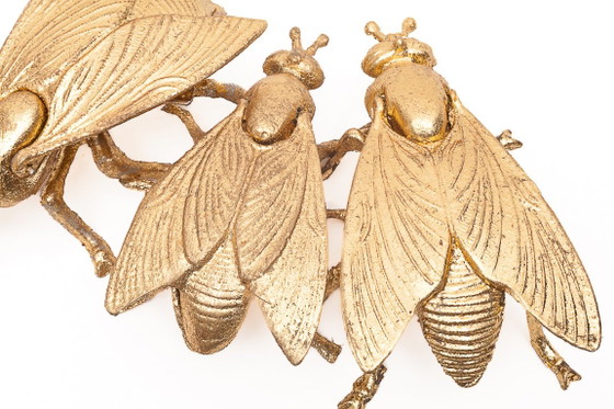 Set of 3 gilded fly ashtrays – Decorative Objects, Metal, Gold (photo 4 of 6)