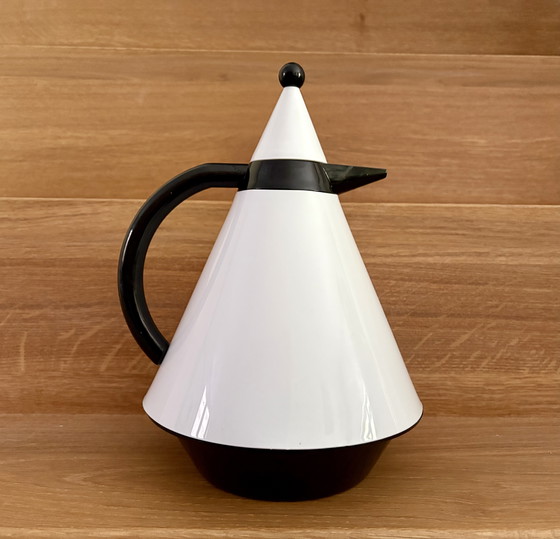 Image 1 of Jolie bouteille thermos conique vintage de style Memphis, signée Emsa Rio.