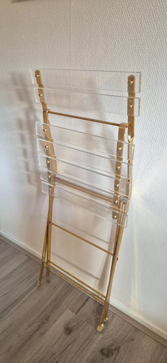 Image 1 of Transparent brass folding chair Yonel Lebovici