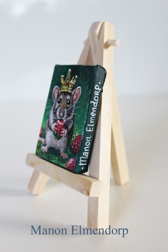 Image 1 of Hand-painted Painting Mouse "Royal Lunch"