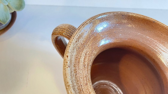 Image 1 of Vintage Glazed Stoneware Pitcher/Vase