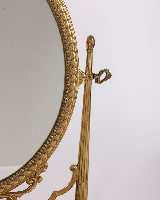 Vintage Italiaanse gedecoreerde messing tafelspiegel uit de jaren 60. – Brass (photo 3 of 15)
