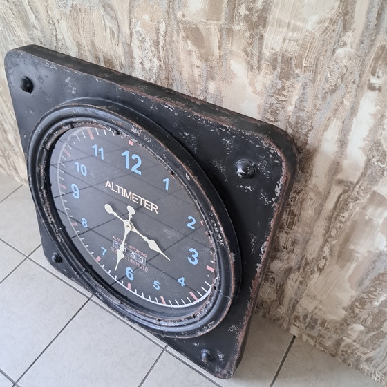 Large Wall Clock 'Altimeter' by Braxton – Glass, Iron (photo 2 of 5)