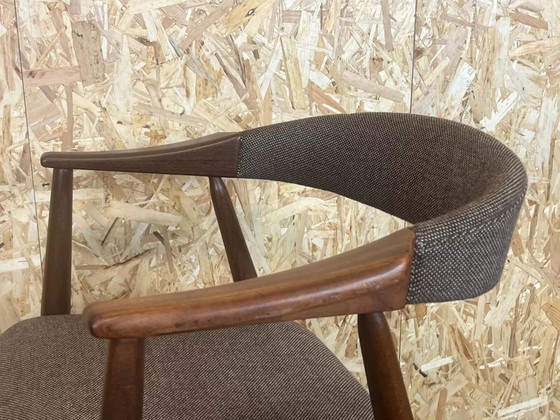 Image 1 of 60s 70s teakhouten fauteuil bureaustoel Th. Harlev voor Farstrup 60s