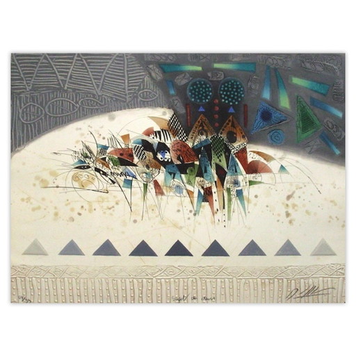 Georges Dussau, Soggetto del desiderio, acquaforte firmata, 1990