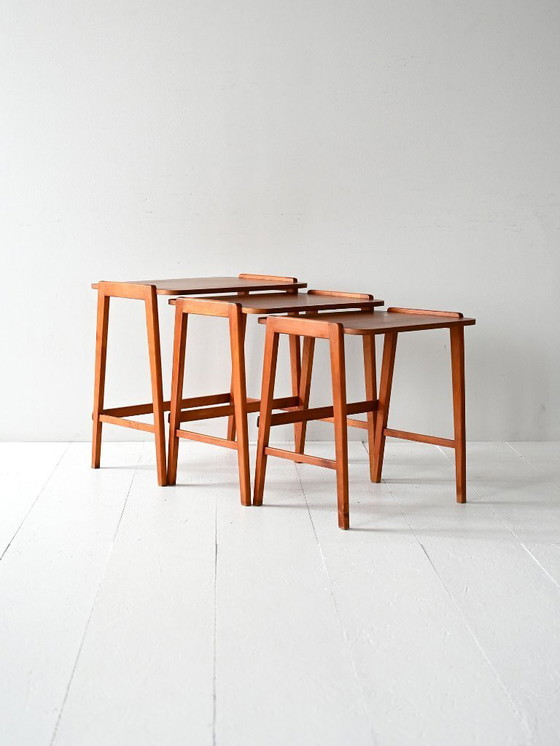 Image 1 of Tavolini scandinavi anni '60 in mogano