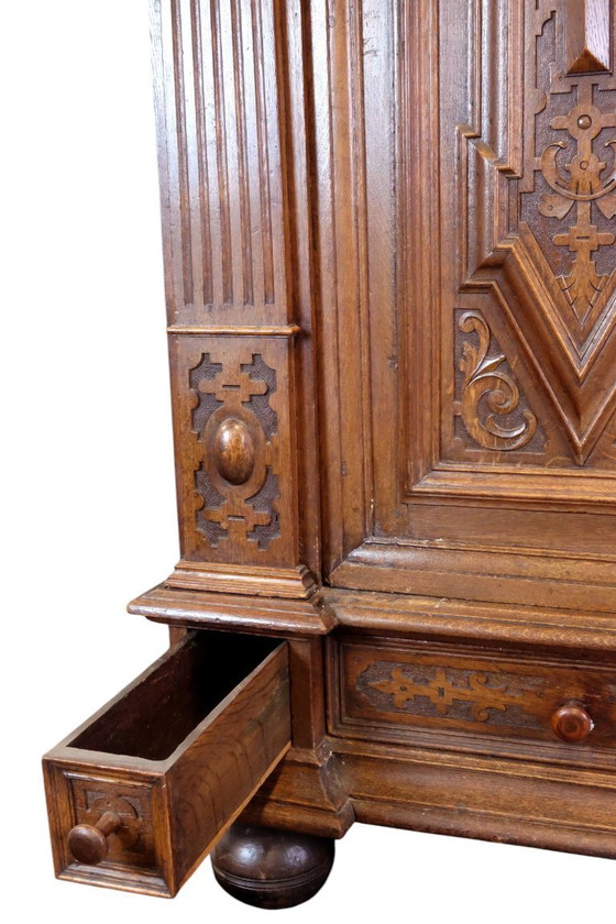 Image 1 of Armario alemán de dos puertas, siglo XVII, roble