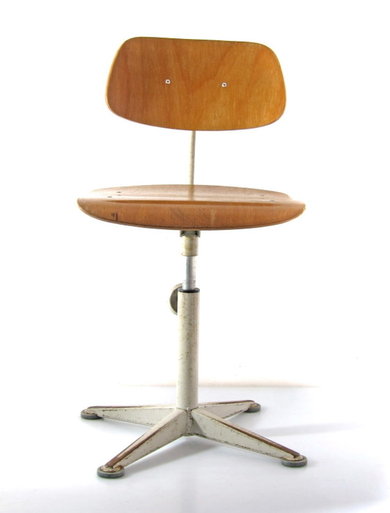Sedia da Scrivania Industriale Regolabile Friso Kramer – Ahrend, Zona salotto, Legno, Metallo, Industrieel (photo 2 of 12)
