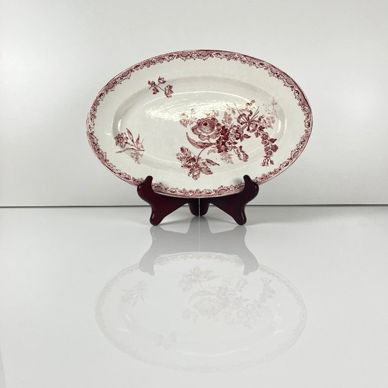 Image 1 of Piatto ovale "Fontange" Sarreguemines, rosso