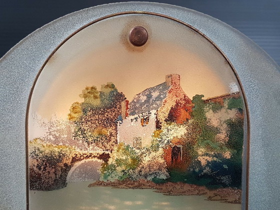 Image 1 of Vintage tafellamp in de vorm van een toverlantaarn uit de jaren 40, 50 of 1940.