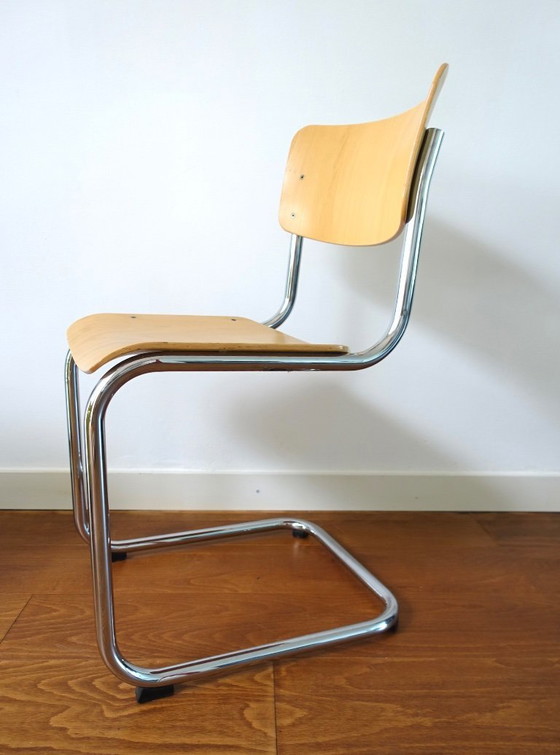 Thonet Mart Stam S 43 (5 x) – Eetkamerstoelen, Leather, Wood (photo 5 of 26)