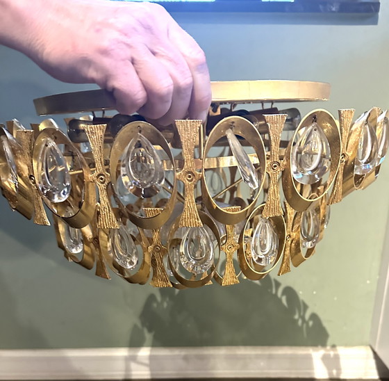 Image 1 of Plafonnier Palwa vintage en laiton, années 1960