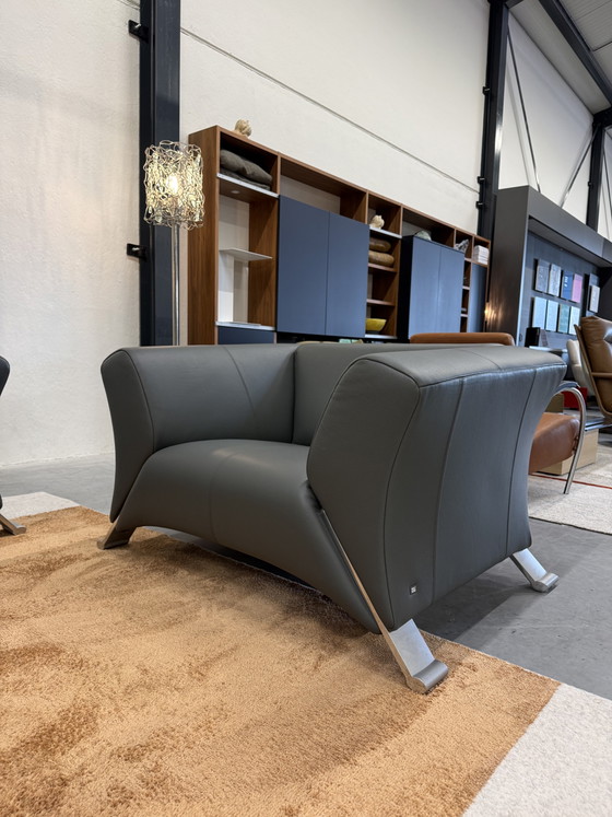Rolf Benz 322 2.5-seater sofa Grey Leather – 2 seaters (photo 7 of 7)