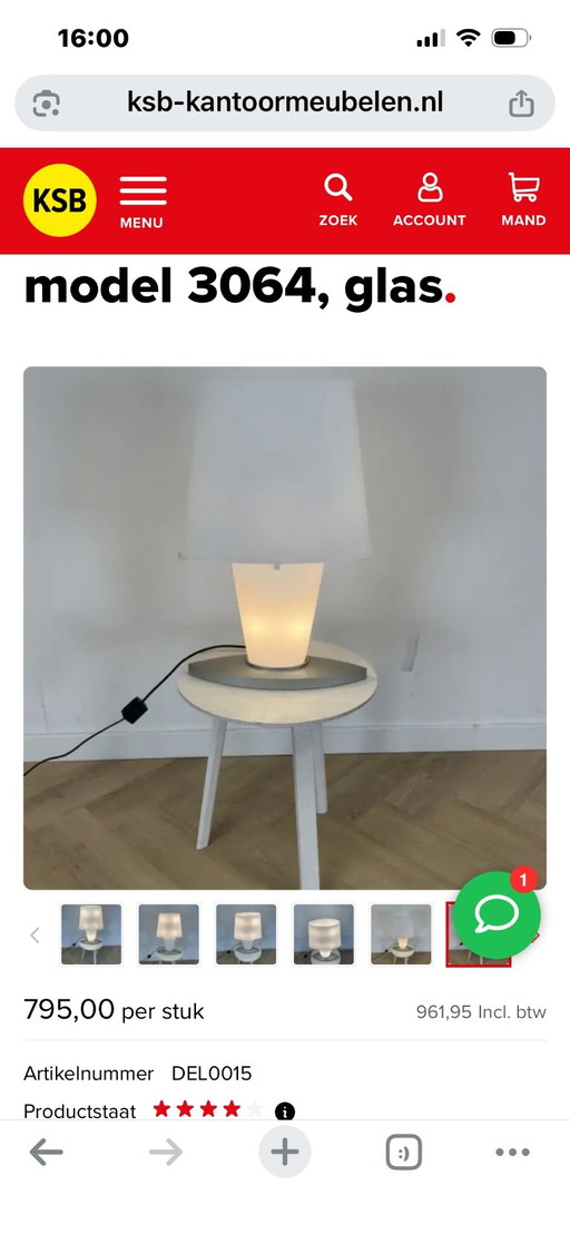 2x Fontana Arte Tischlampen weiß