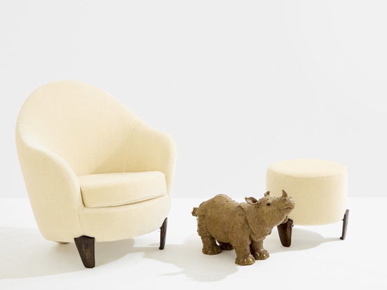 Image 1 of Scultura di rinoceronte di Valérie Courtet in gres smaltato, circa 2010