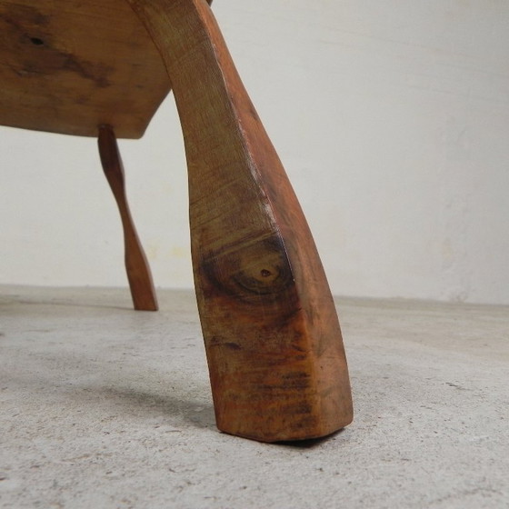Image 1 of Table d'appoint en bois vintage, tabouret en tronc d'arbre, 1960s