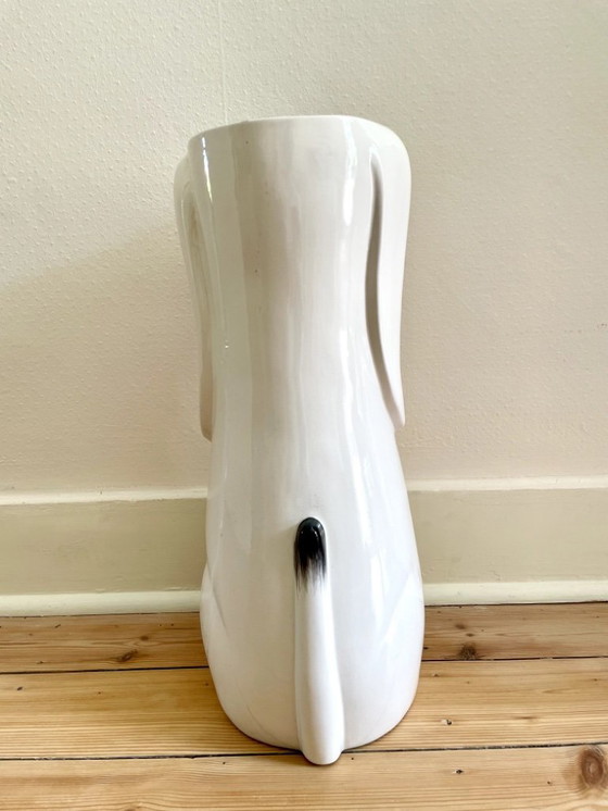 Image 1 of Regenschirmständer Hund Basset aus Keramik, Italien