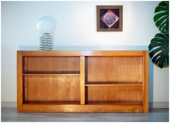 Image 1 of Libreria/credenza bassa minimalista in olmo, 1980