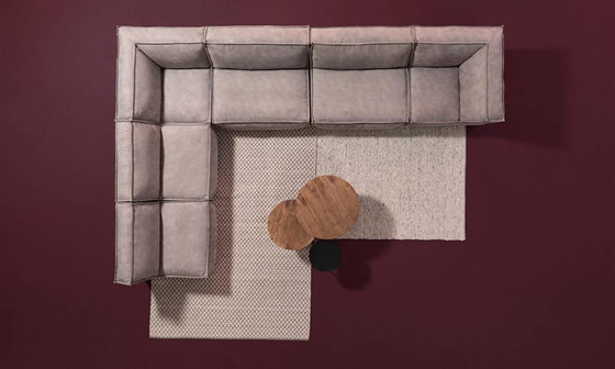 Image 1 of Modulaire hoekbank (Goossens Jim) Micro Leer Alcamara Licht Grijs