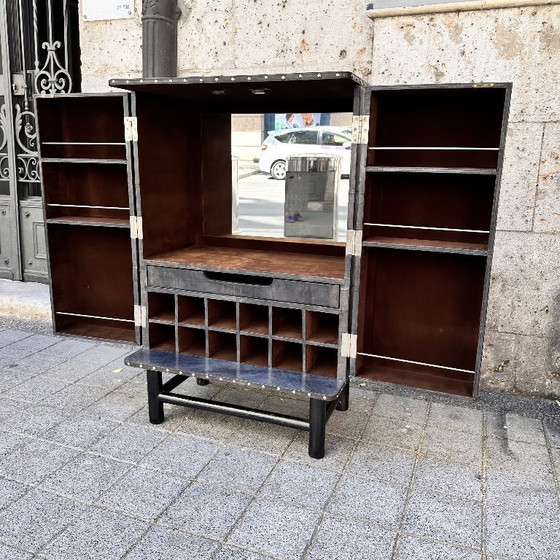 Image 1 of Barschrank "bocados", Leder und polierter Stahl, 2000 - Italien