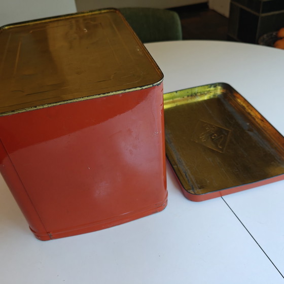 Image 1 of Boîte de rangement industrielle Agfa vintage – Métal orange brûlé