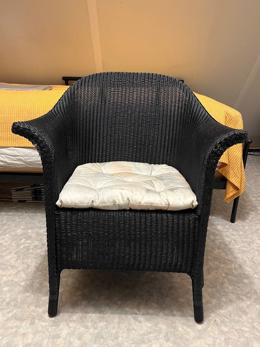 1x loom fauteuil, Accente Original Loom - Made in Germany, origineel wit, nu antraciet gespoten