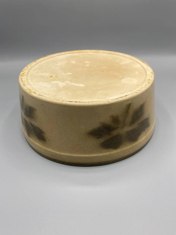 Stoneware Bowl – Clover and Leaf Botanical Design – French Regional Pottery – Decorative Objects (photo 3 of 4)