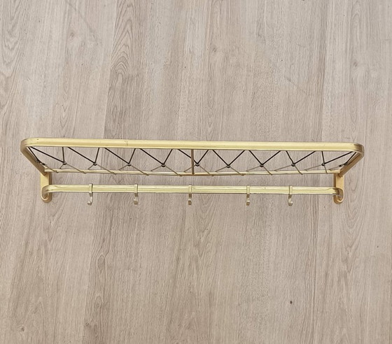 Image 1 of Fifties string coat rack with five coat hooks