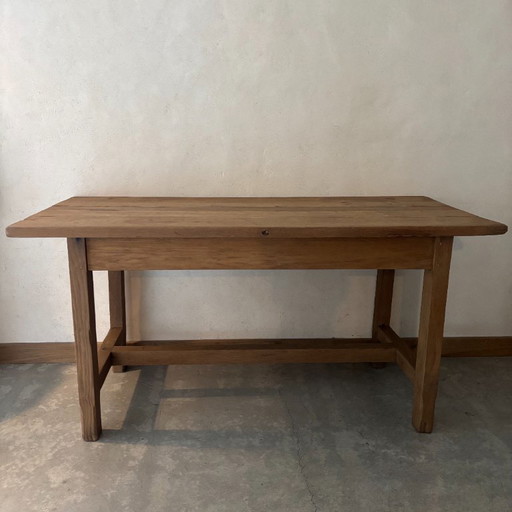 Raw oak farmhouse table