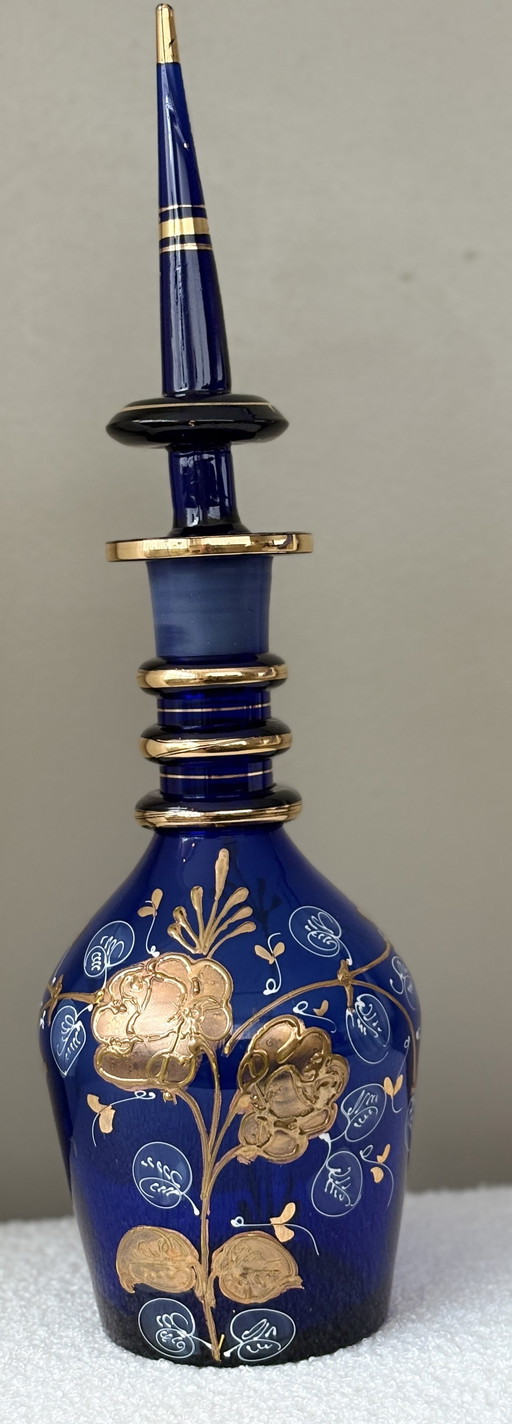 Blue Gold Water Carafe