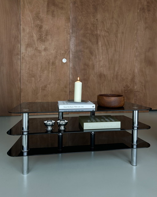 Supporto TV in vetro cromato