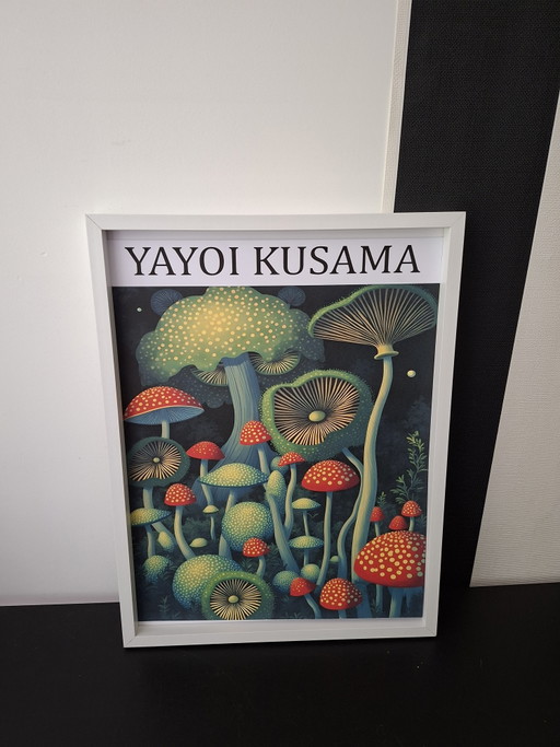 Yayoi Kusama stampa originale incorniciata. – giclee prints, Glass, Mdf (photo 2 of 5)