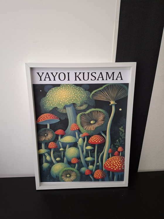 Yayoi Kusama stampa originale incorniciata. – Stampe artistiche, Glass, Mdf (photo 2 of 5)