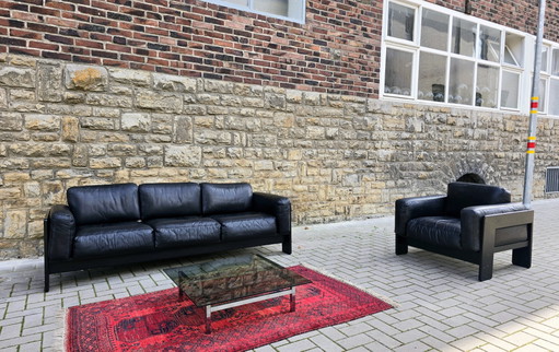 Gavina Knoll Set di divani Bastiano, sedute, panche, divano in pelle stile loft vintage, metà secolo, anni '60, anni '70