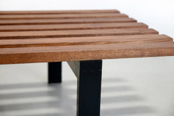 Vintage Martin Visser BZ71 slat bench for Spectrum, The Netherlands, Benches, Wood, Brown, Mid Century Modern (photo 5 of 7)