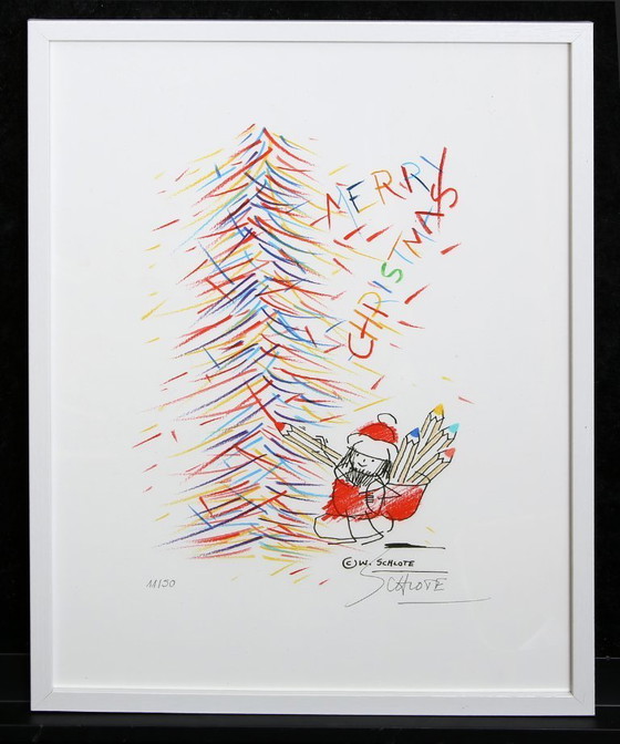 Image 1 of Schlote, Wilhelm - Feliz Navidad - Giclée - firmado a mano - 43 x 31,5 cm