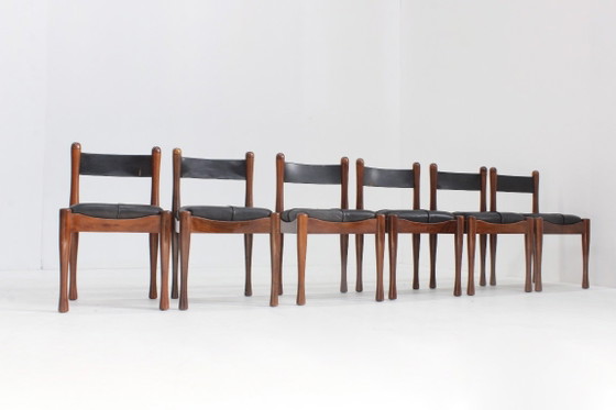 Bernini Vintage Italian Dining Chairs by Silvio Coppola, Set of 6 – Dining tables, Leather (photo 7 of 10)