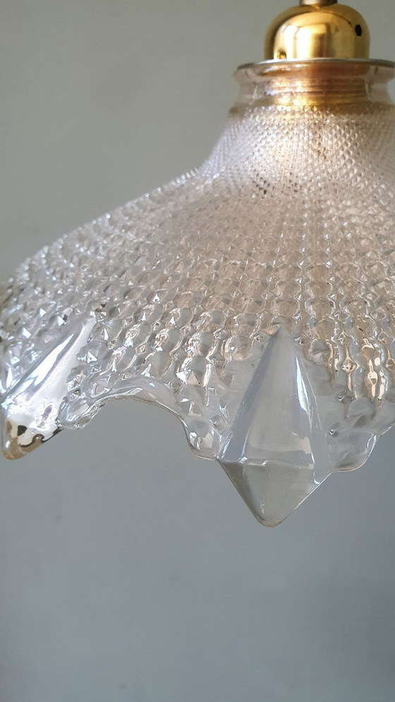 Image 1 of Lámpara colgante Holophane, Art Déco, Antigua. Cristal fundido.