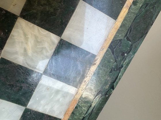 Image 1 of Vintage Marble Chess Set Malachite Natural Stone Onyx Green Chessboard
