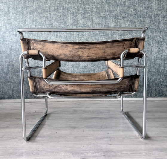 Image 1 of Vintage Marcel Breuer Wassily-stoel, met patina, Italië - jaren 1960