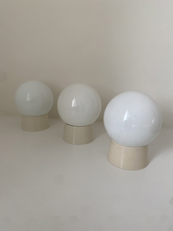 Image 1 of Set of 3 Retro CORODEX wall lamps / globe lamps / ceiling lamps