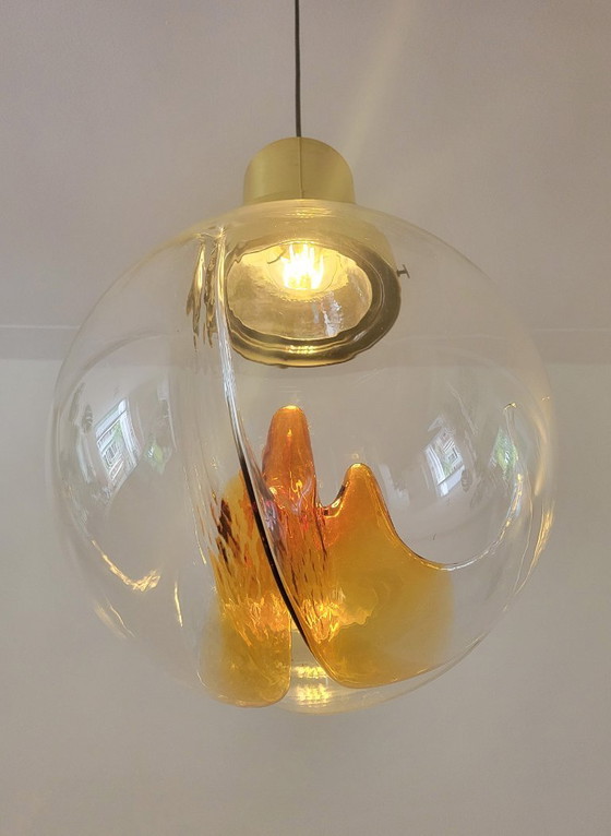 Image 1 of Grande lampe suspendue vintage en verre de Murano par Kaiser Leuchten