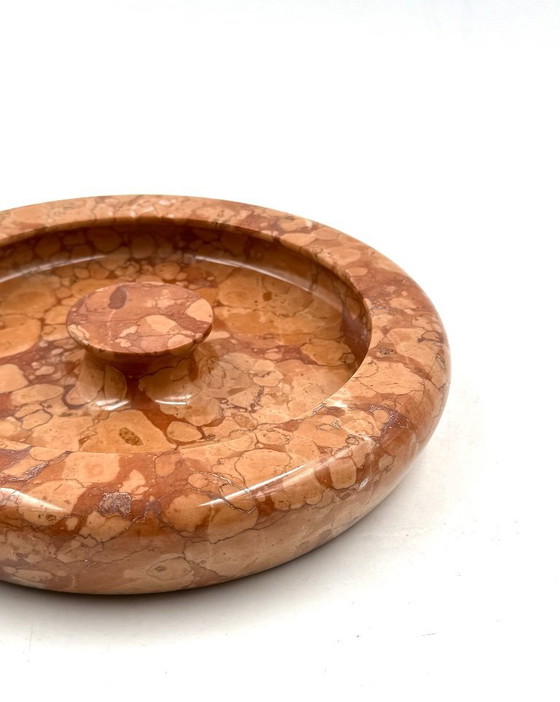 Image 1 of Angelo Mangiarotti, centro de mesa / cuenco de mármol rojo, Knoll International Italia, años 70